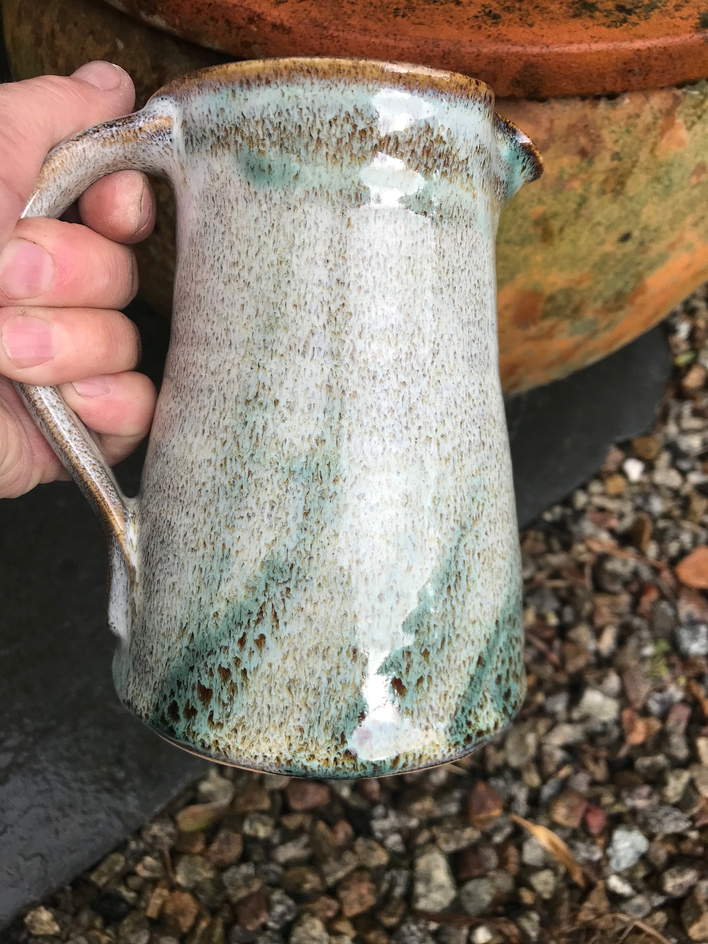 Stoneware jug 16 cm