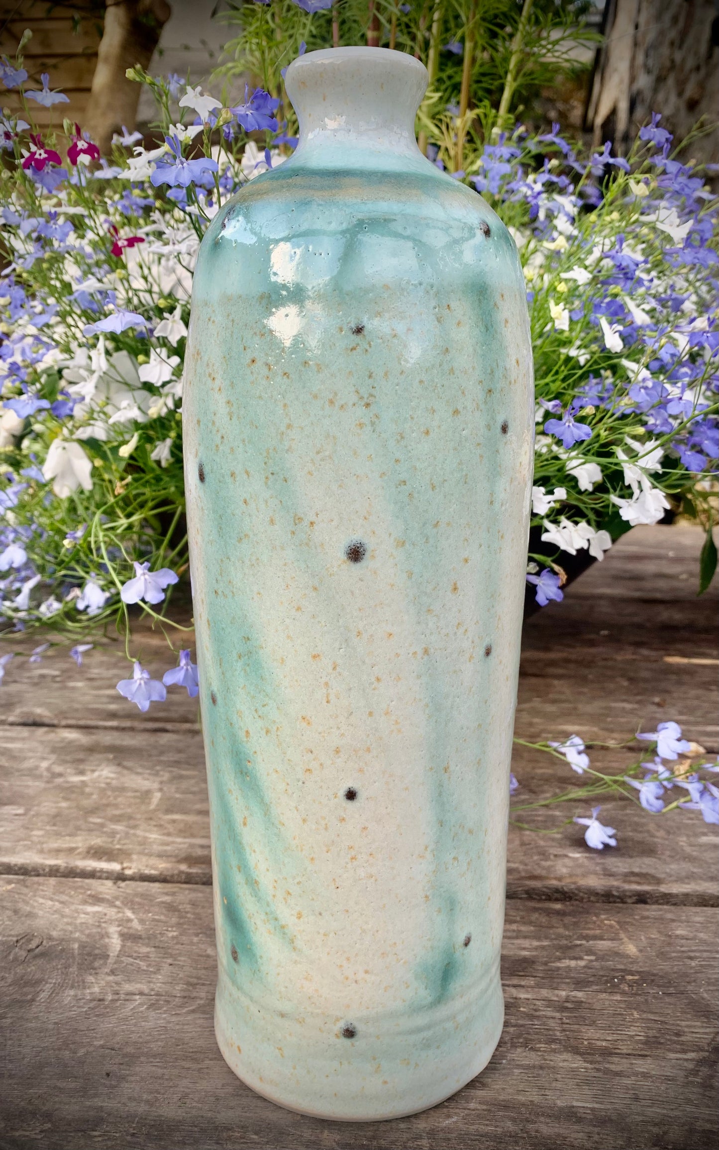 Stoneware bottle vase 32 cm