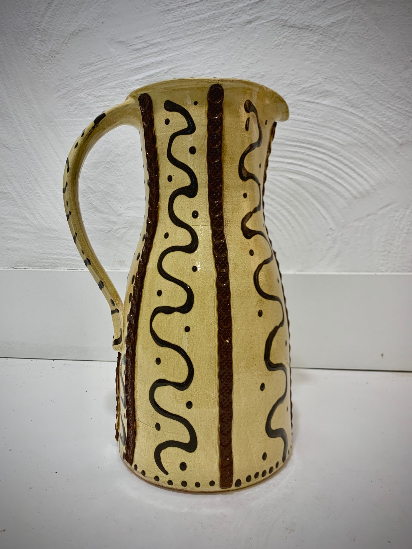Large slipware pitcher