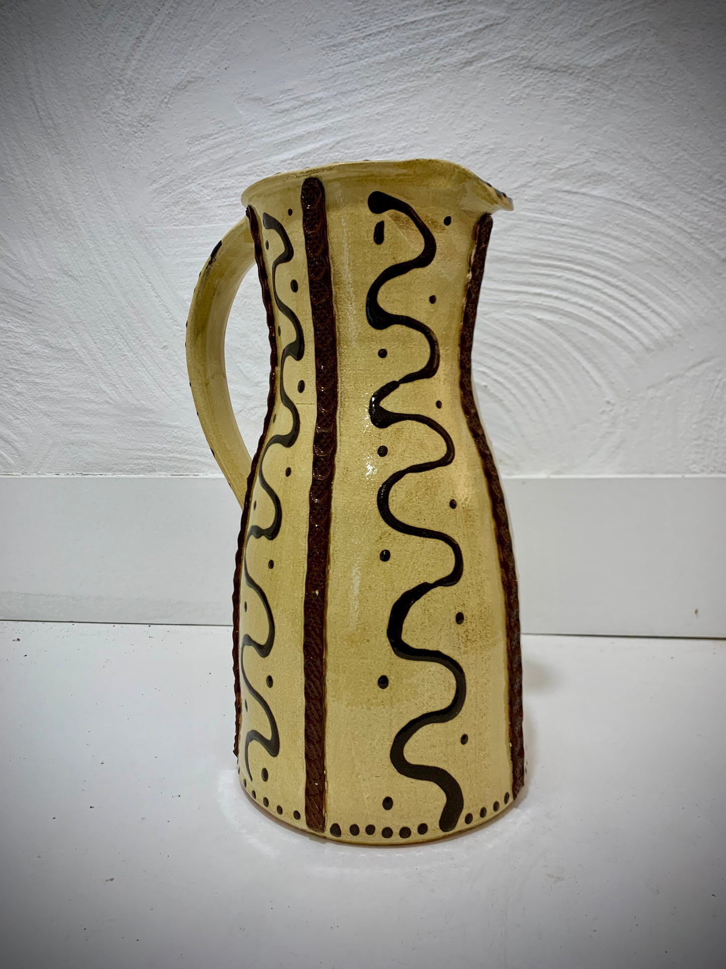 Large slipware pitcher