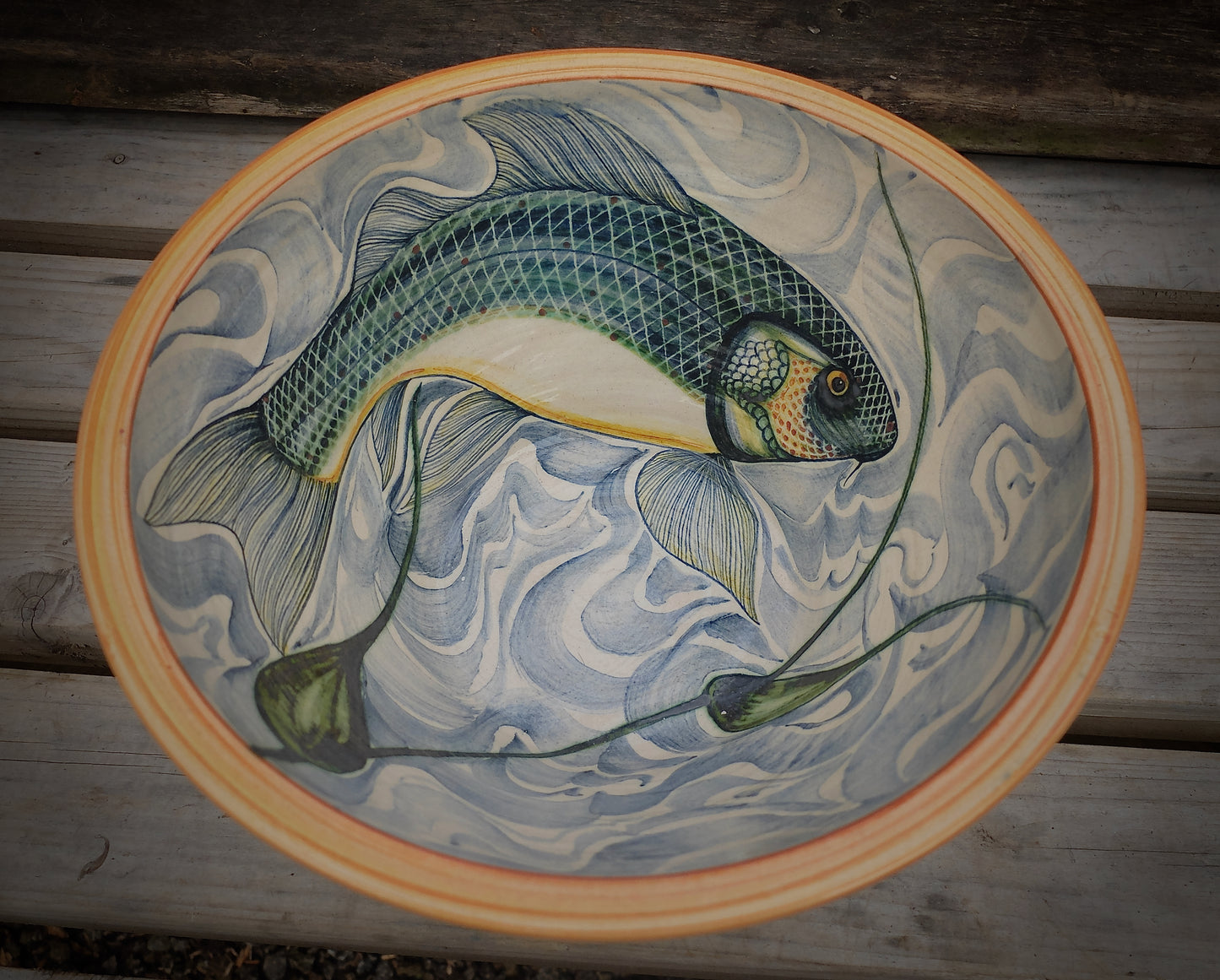 Decorated fish bowl 36 cm