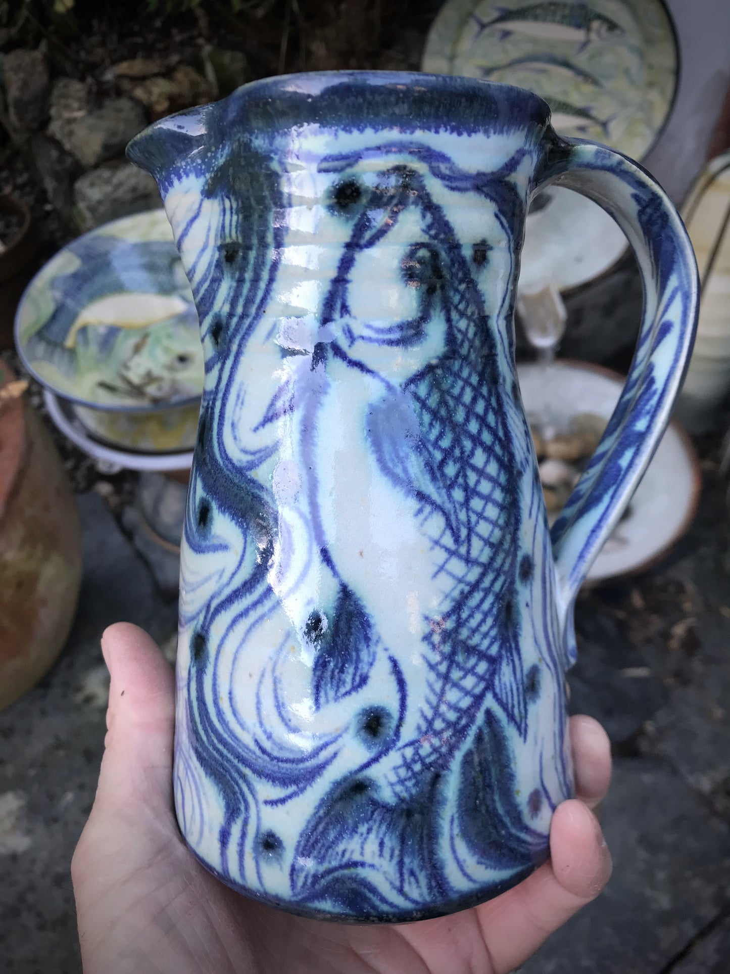 Stoneware jug 18 cm